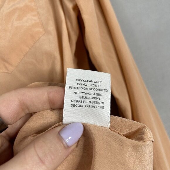 Equipment Womens Top Small Parasol Peach Orange Silk Button Shirt Blouse Work - Picture 11 of 11